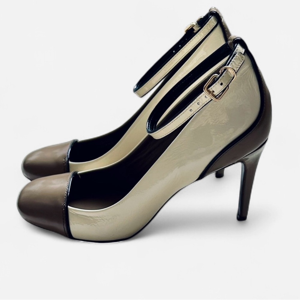 Rare Tory Burch Leather Two-Tone Ankle Strap Vtg Heels (EUC)